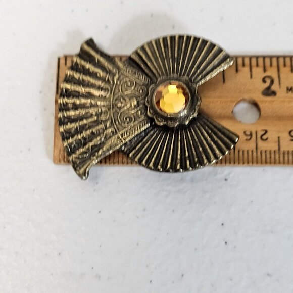 VTG Brooch Kenneth Cole Angel Pewter Silver Faux Topaz Birthstone Scorpio Pin - Picture 11 of 12